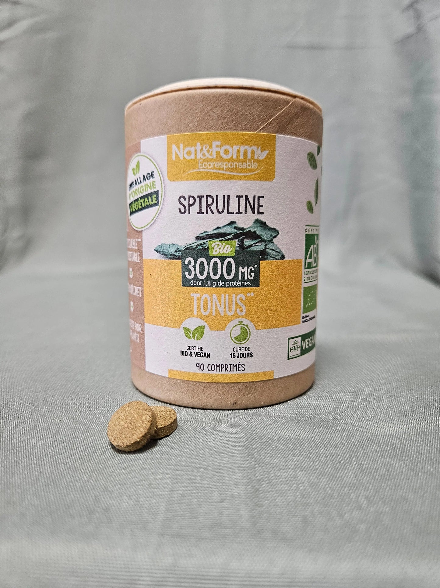 Spiruline bio 90 comprimés nat et form Ma boutique