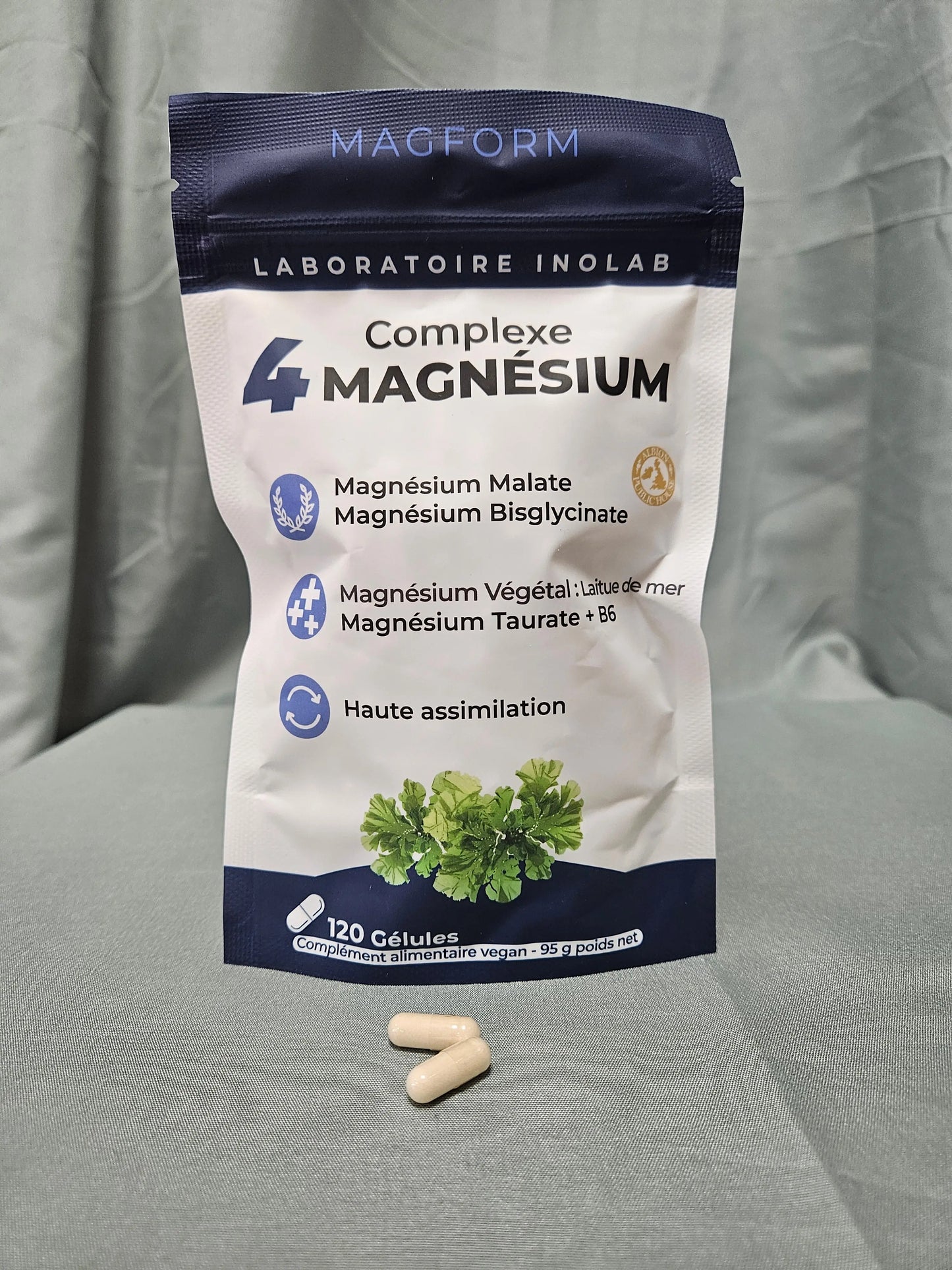 Magnésium bisglycinate 120 comprimés inolab Ma boutique