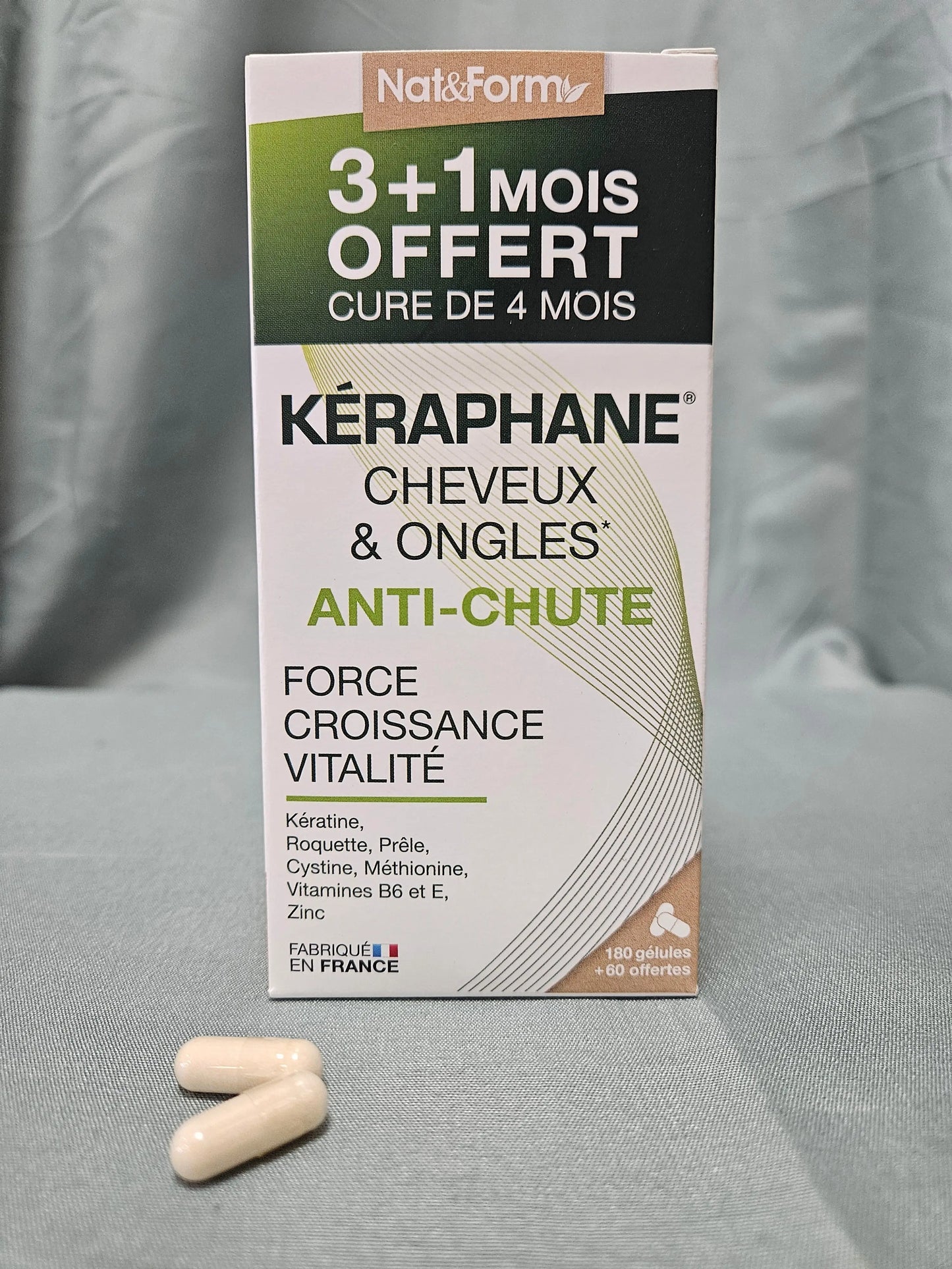 Kéraphane cheveux 180+60 gelules nat et form Ma boutique