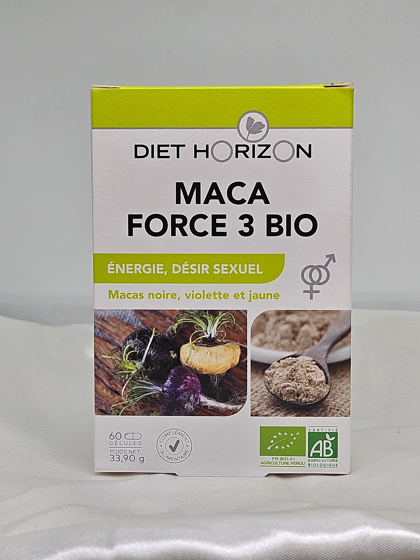 Maca force 3 bio 60 gélules diet horizon