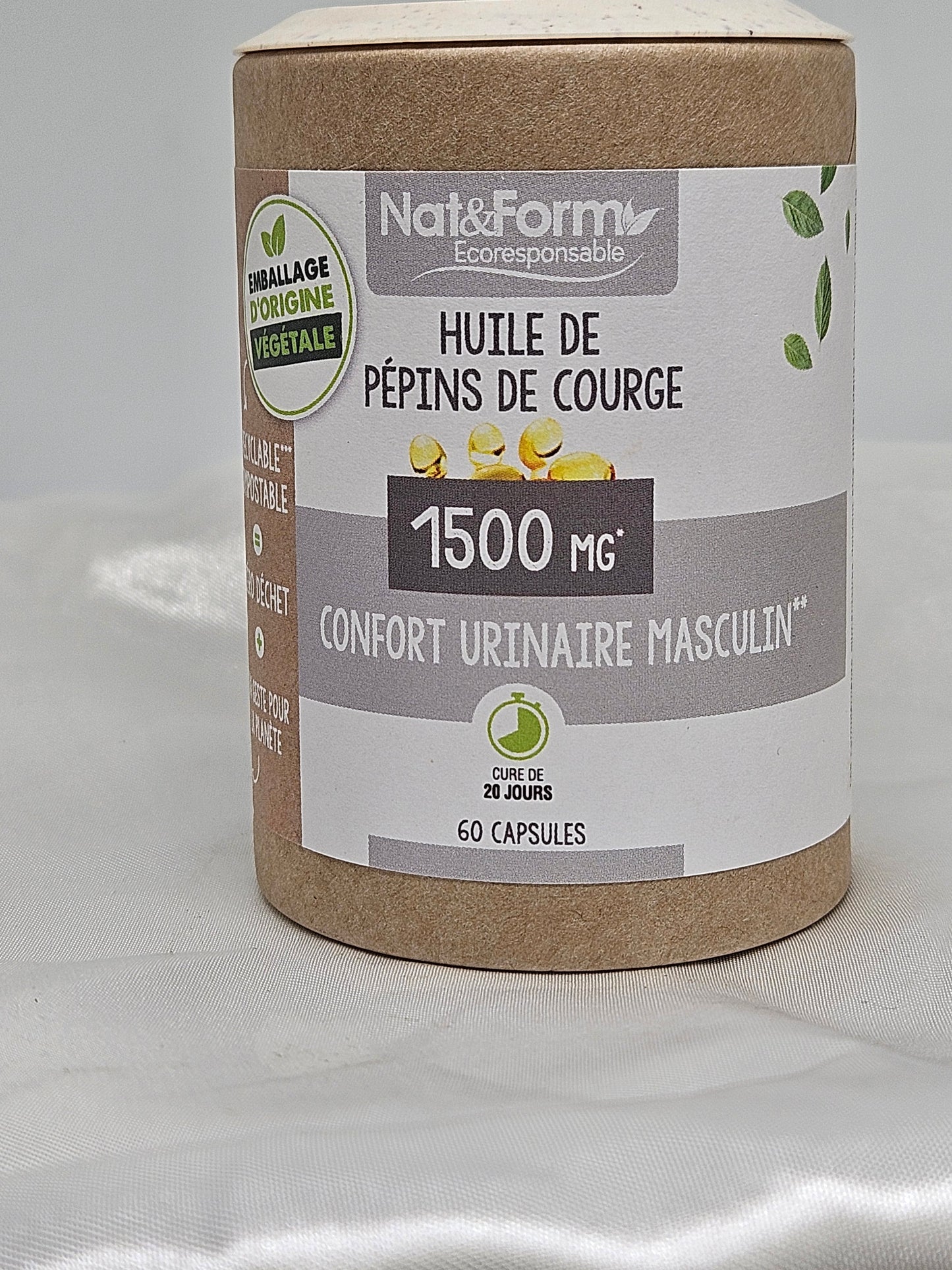 Huile de pépins de courge 60 capsules nat et form La farigoule mille et une plante