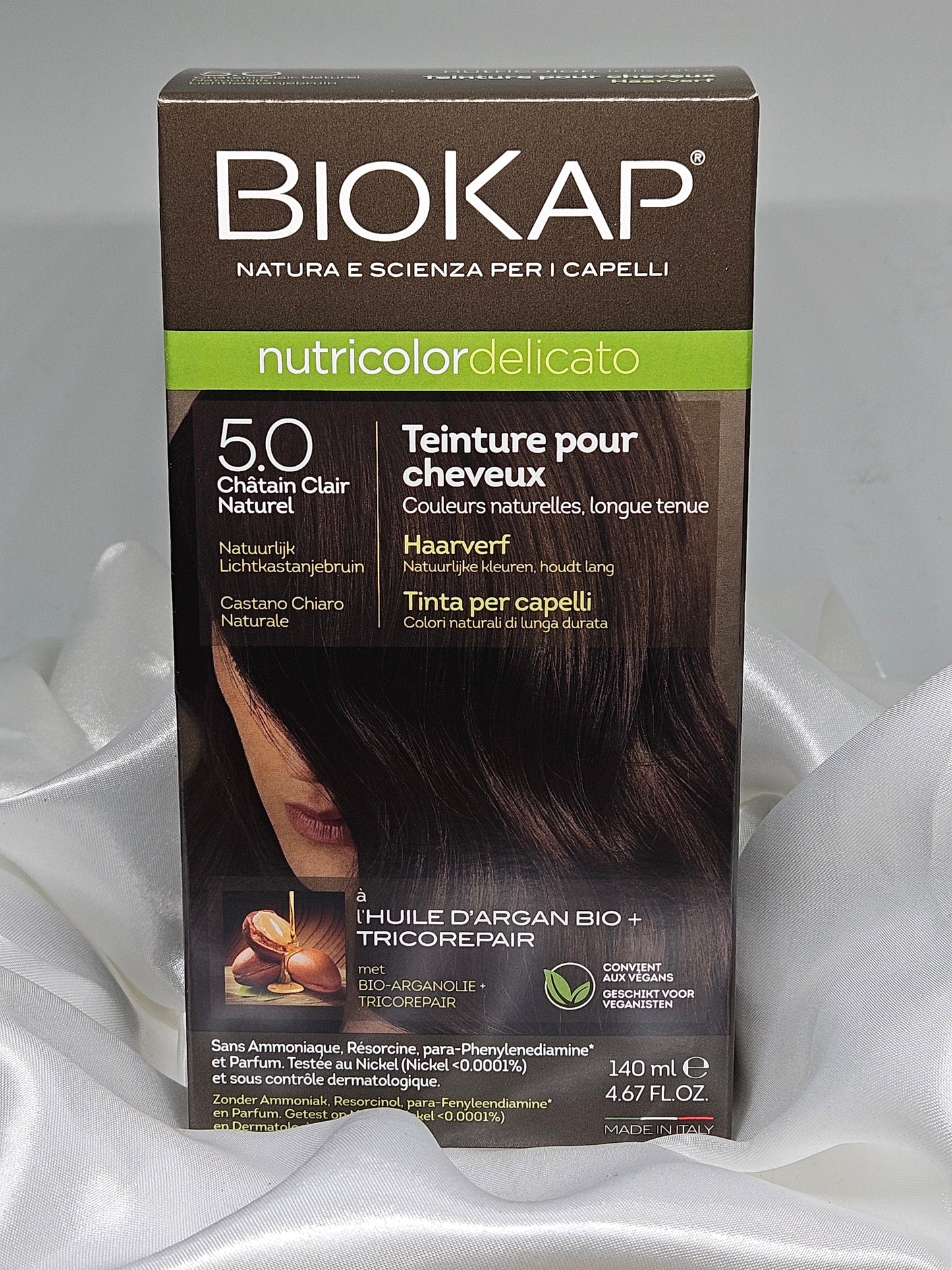 Coloration 5.0 chatain clair naturel biokap La farigoule mille et une plante