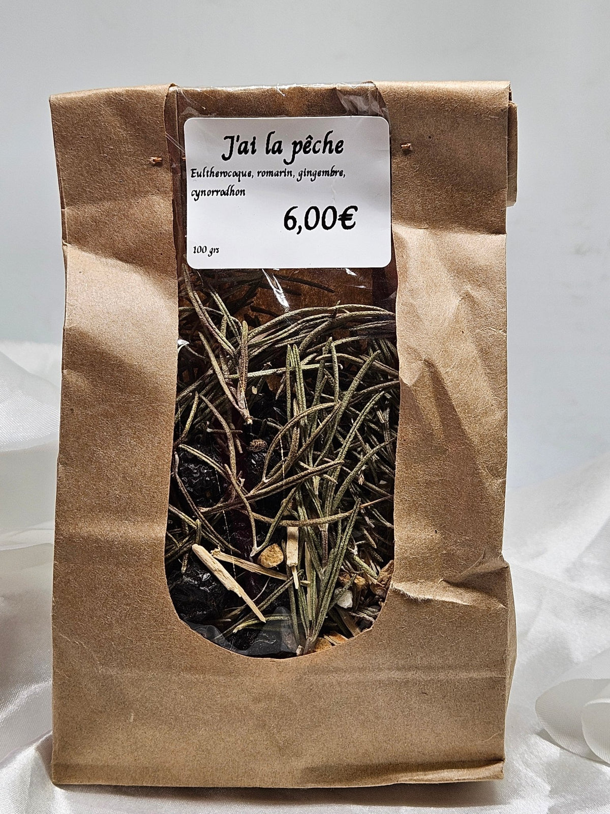 J ai la pêche ( eulterocoque romarin gingembre cynorrhodon ) 100 grs - La farigoule mille et une plante