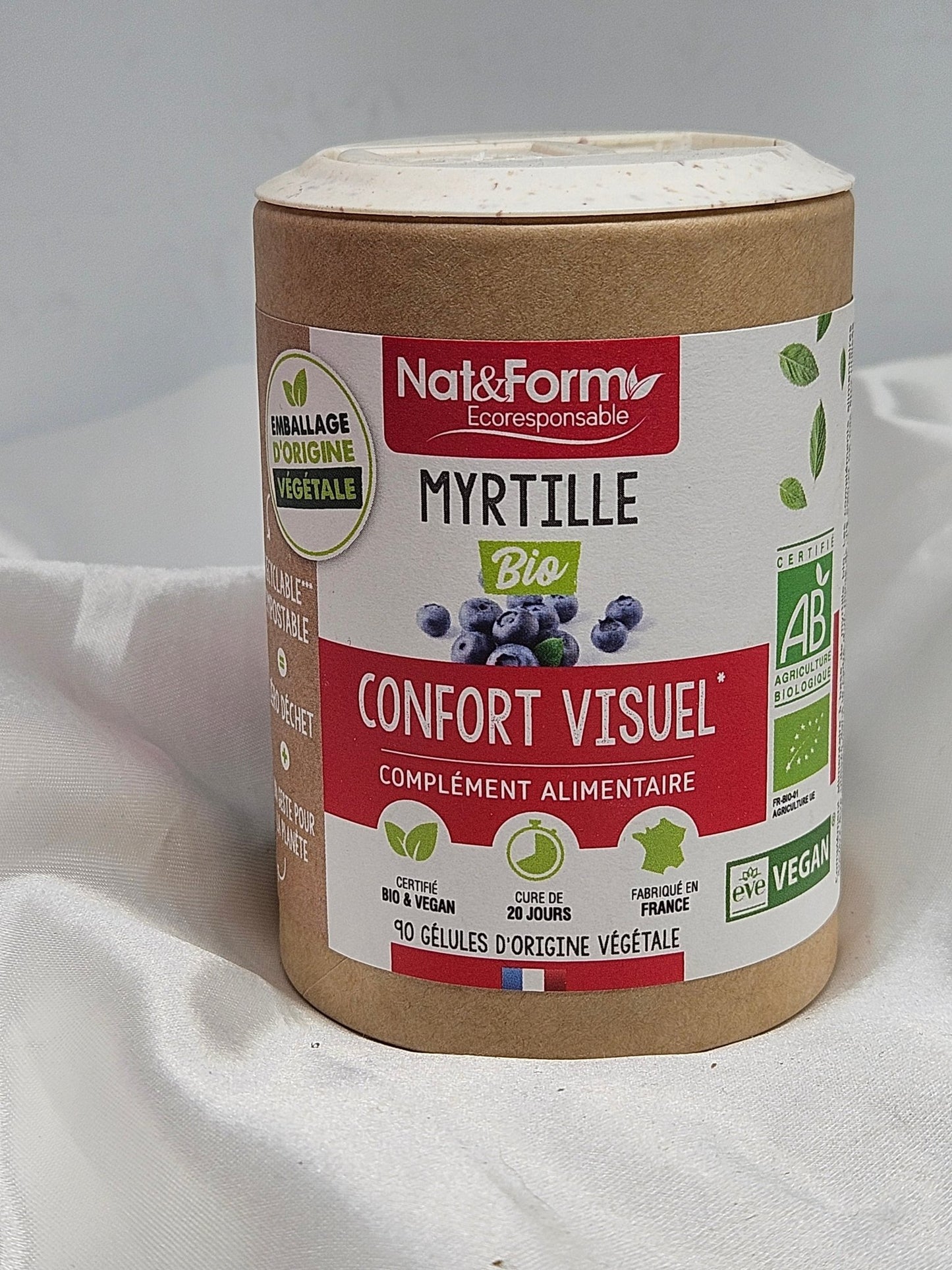 Myrtille 90 gélules Nat et Form - La farigoule mille et une plante