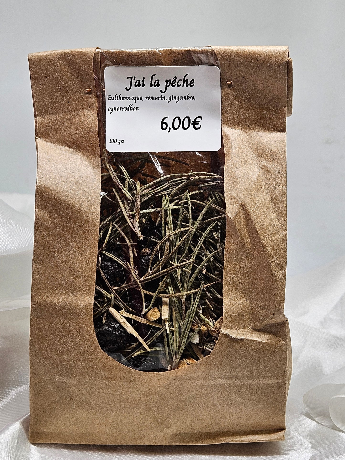 J ai la pêche ( eulterocoque romarin gingembre cynorrhodon ) 100 grs La farigoule mille et une plante