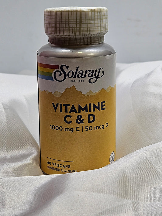 Vitamine C et D 60 gélules solaray