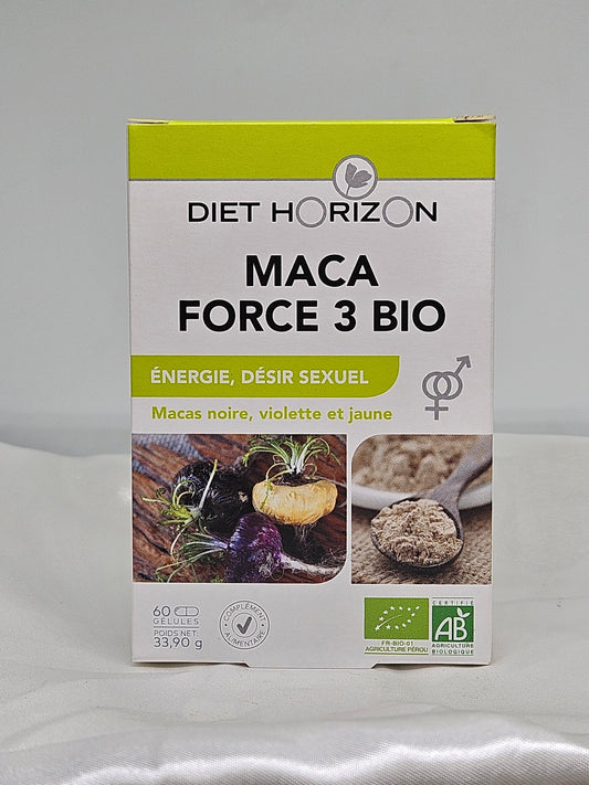 Maca force 3 bio 60 gélules diet horizon - La farigoule mille et une plante
