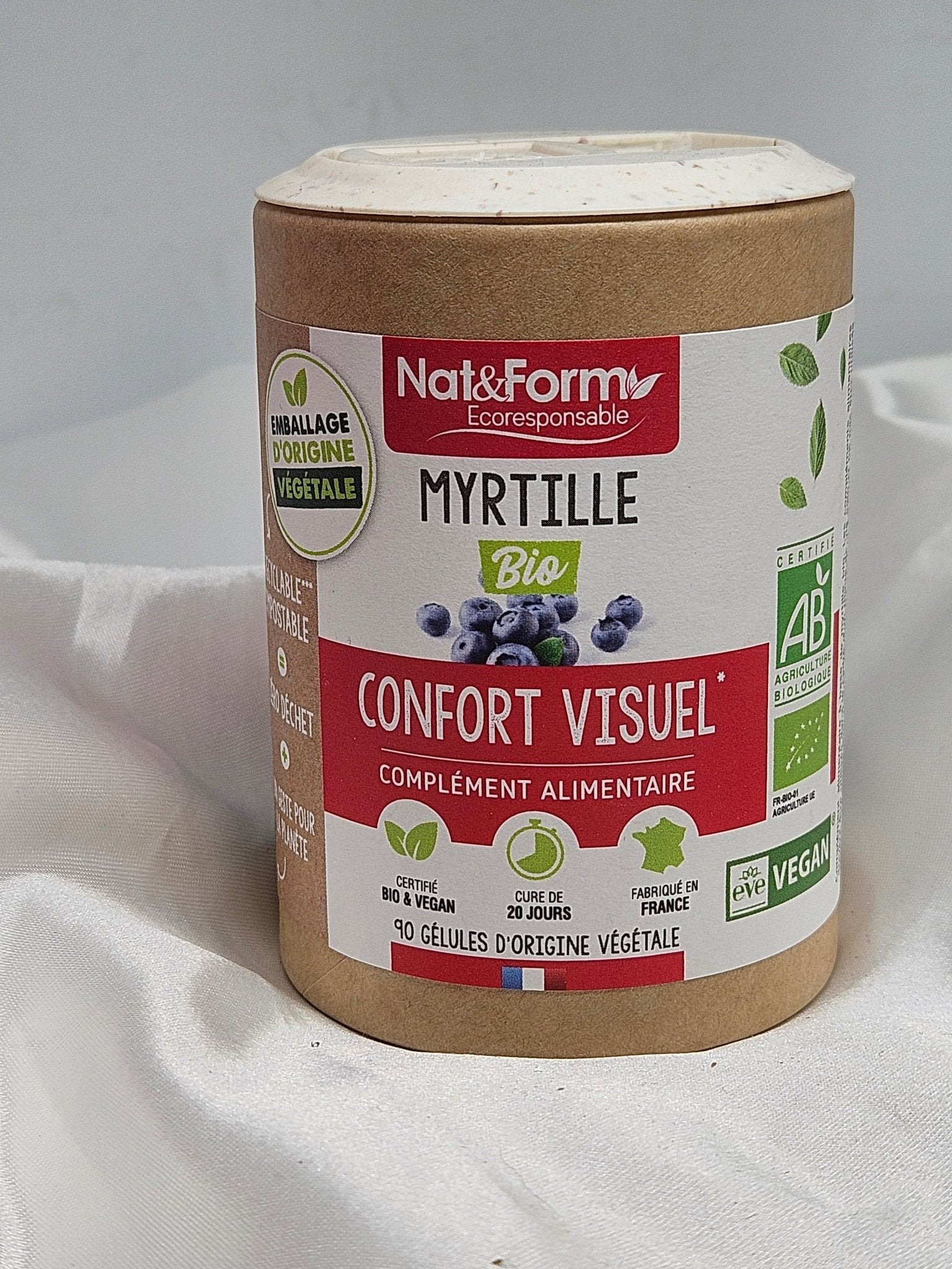 Myrtille 90 gélules Nat et Form - La farigoule mille et une plante