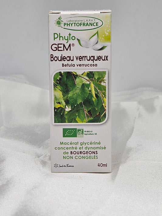 Phyto gem Macérât de bourgeons bouleau verruqueux 40 ml phytofrance - La farigoule mille et une plante
