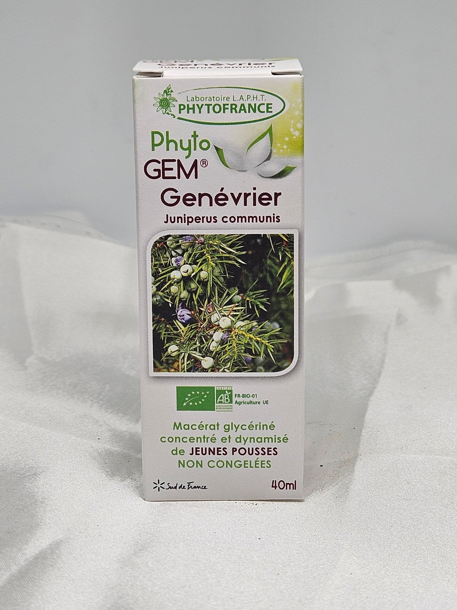 Phyto gem Macérât de bourgeons genévrier 40 ml phytofrance - La farigoule mille et une plante
