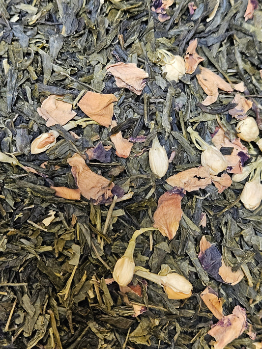 Thé vert litchi pamplemousse peche 100 grs La farigoule mille et une plante