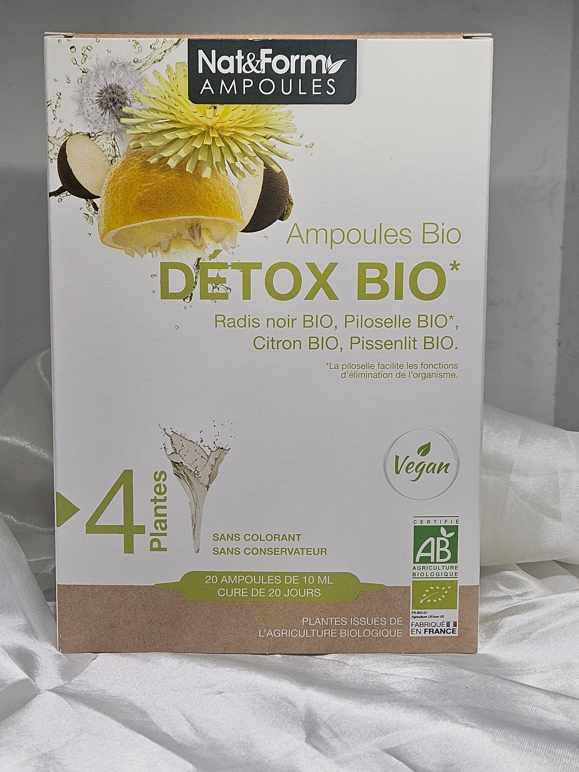 Ampoule detox bio 20 ampoules nat et form La farigoule mille et une plante