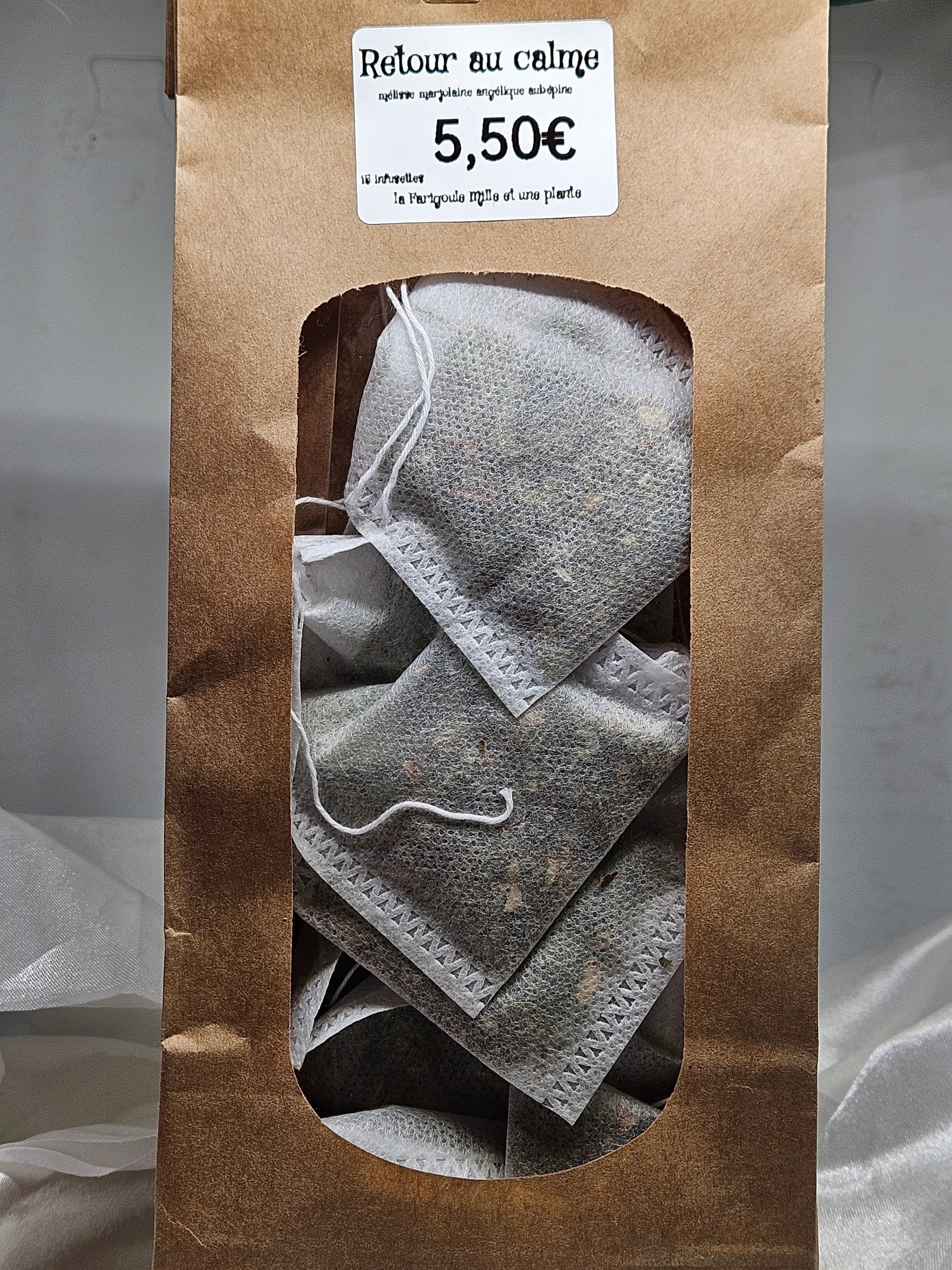 Infusettes Retour au calme ( melisse marjolaine angelique aubépine ) 15 Infusettes La farigoule mille et une plante