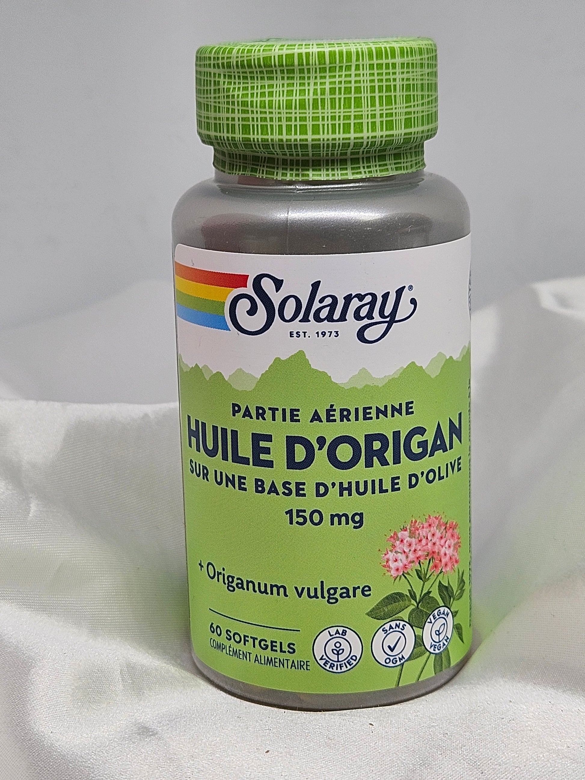Huile d'origan 60 gélules solaray La farigoule mille et une plante