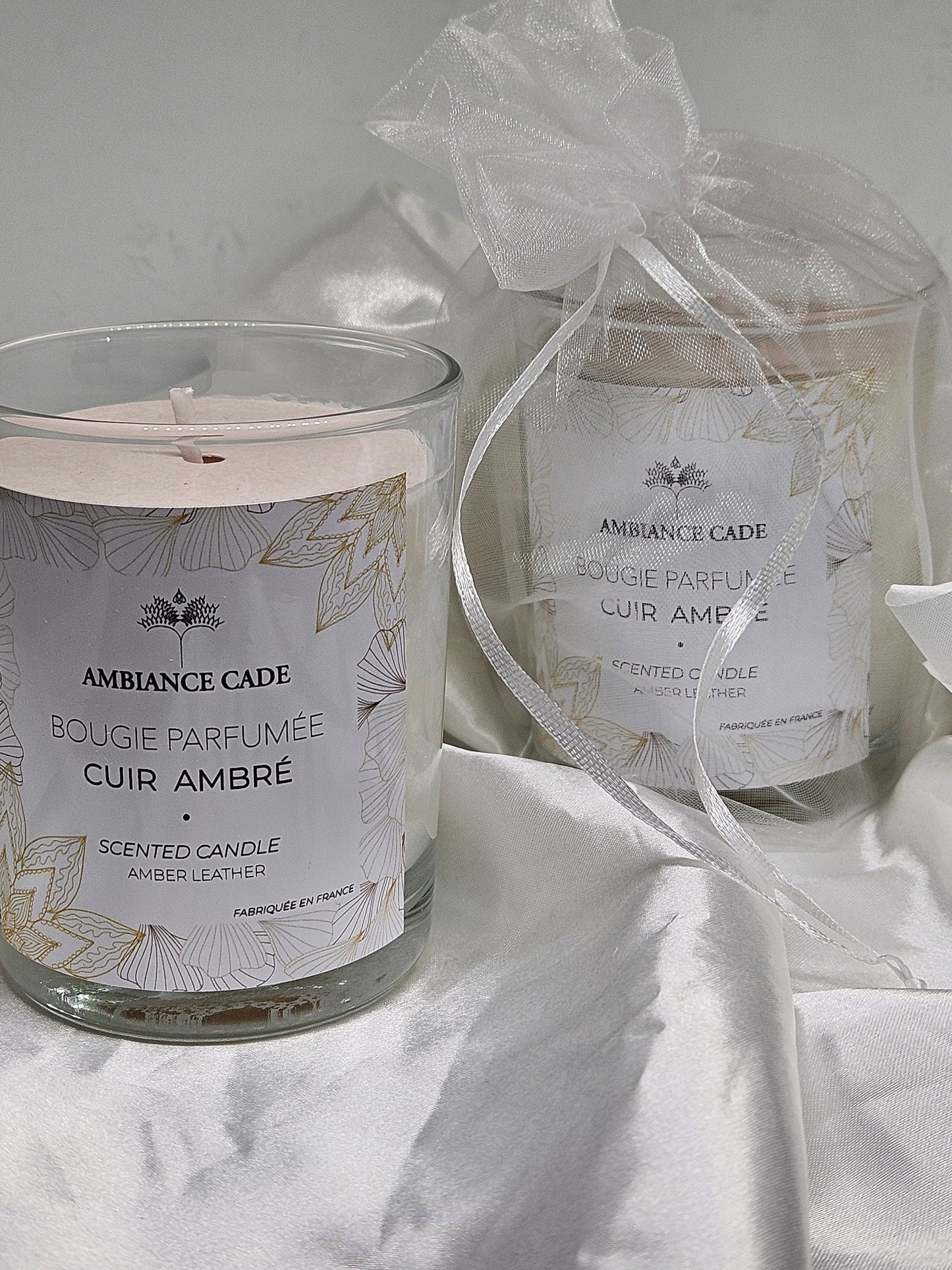 Bougie cade cuivre ambré