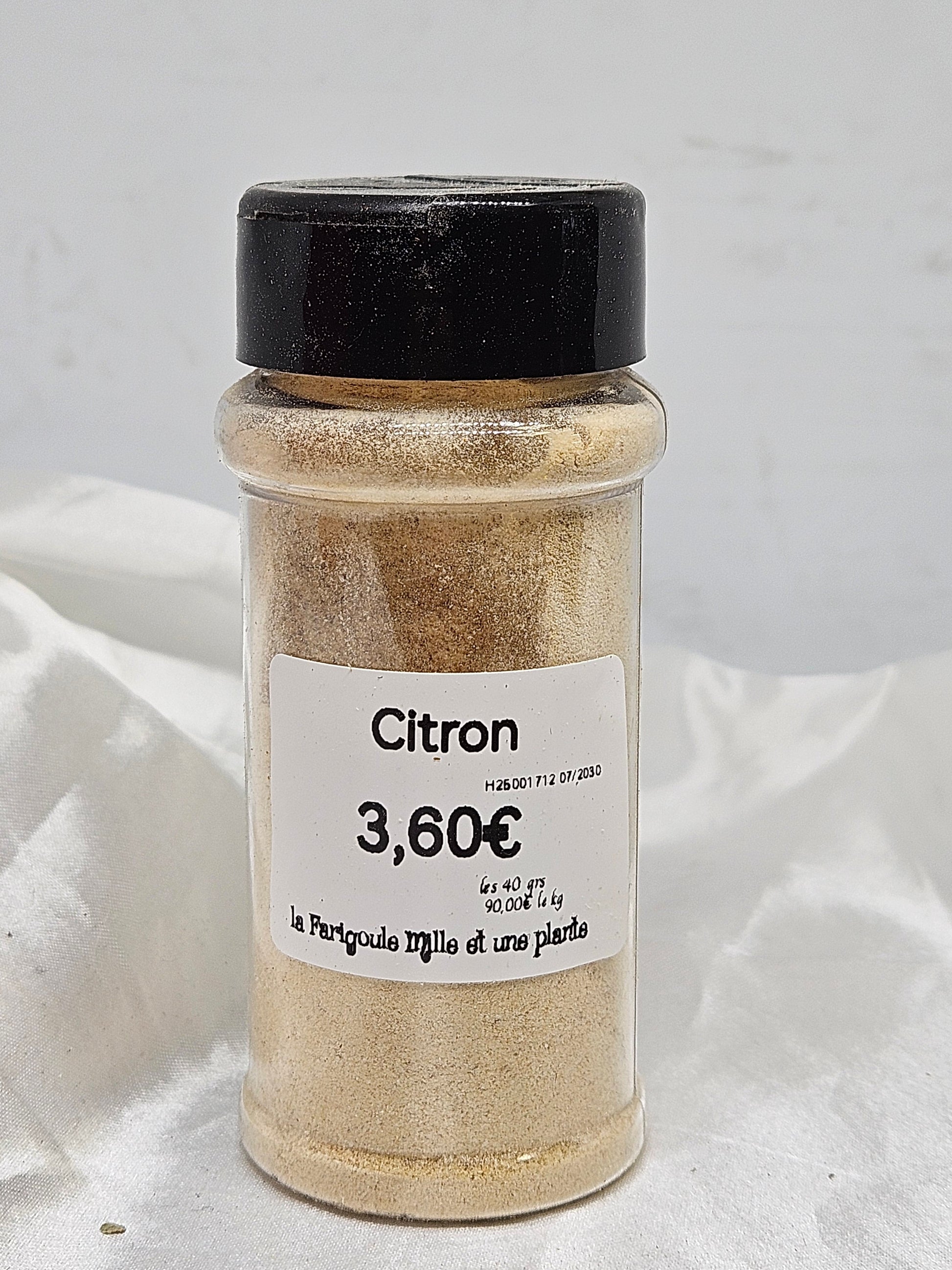 Citron poudre 40 grs La farigoule mille et une plante