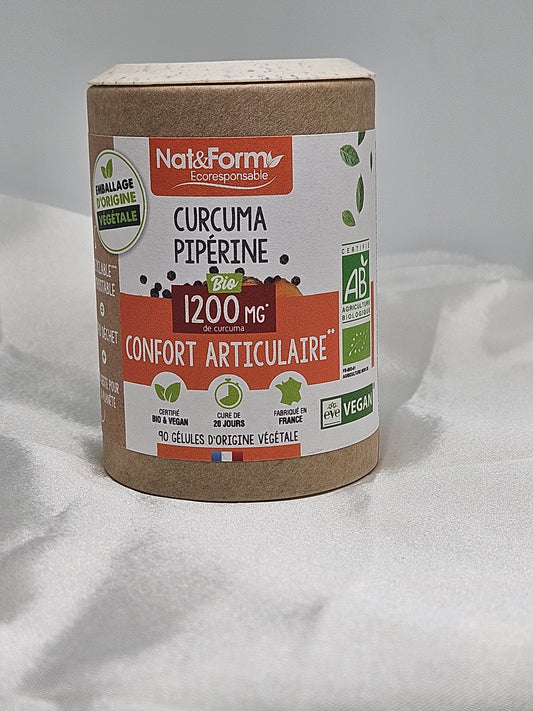 Curcuma pipérine 90 gélules Nat et form La farigoule mille et une plante