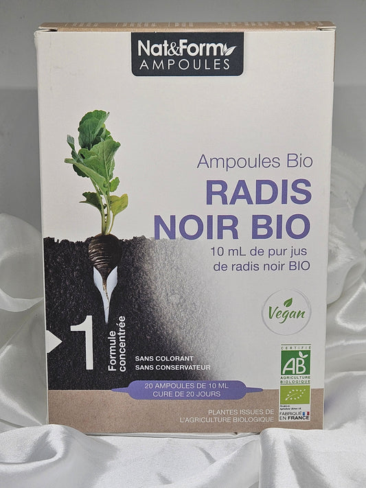 Ampoules radis noir bio 20 ampoules nat et form La farigoule mille et une plante