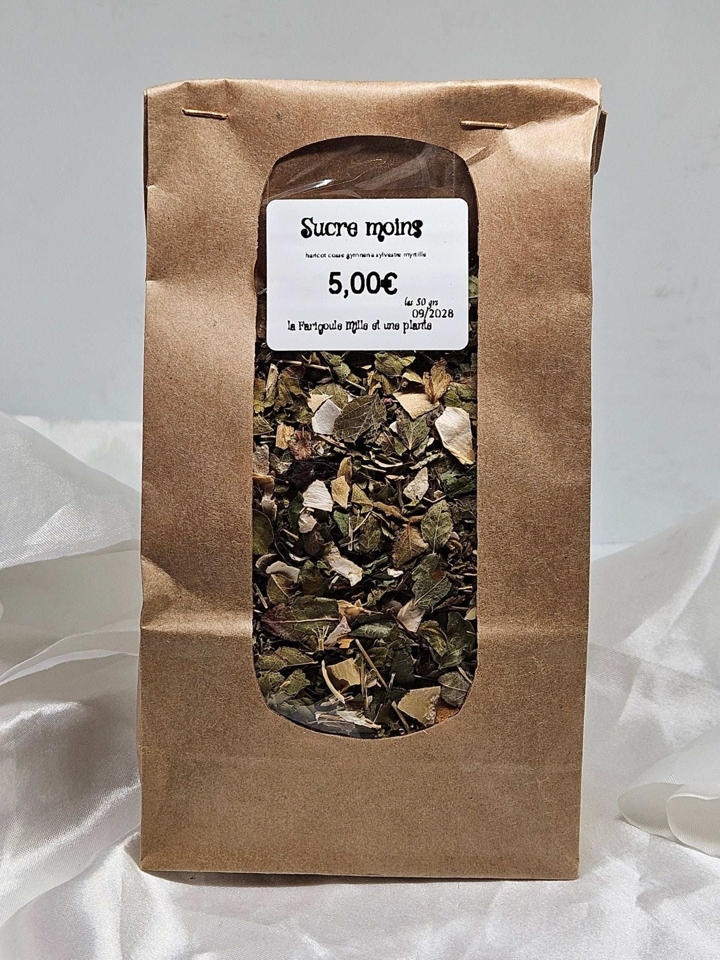 Sucre moins ( haricot cosse gymnena sylvestre myrtille ) 50 grs - La farigoule mille et une plante