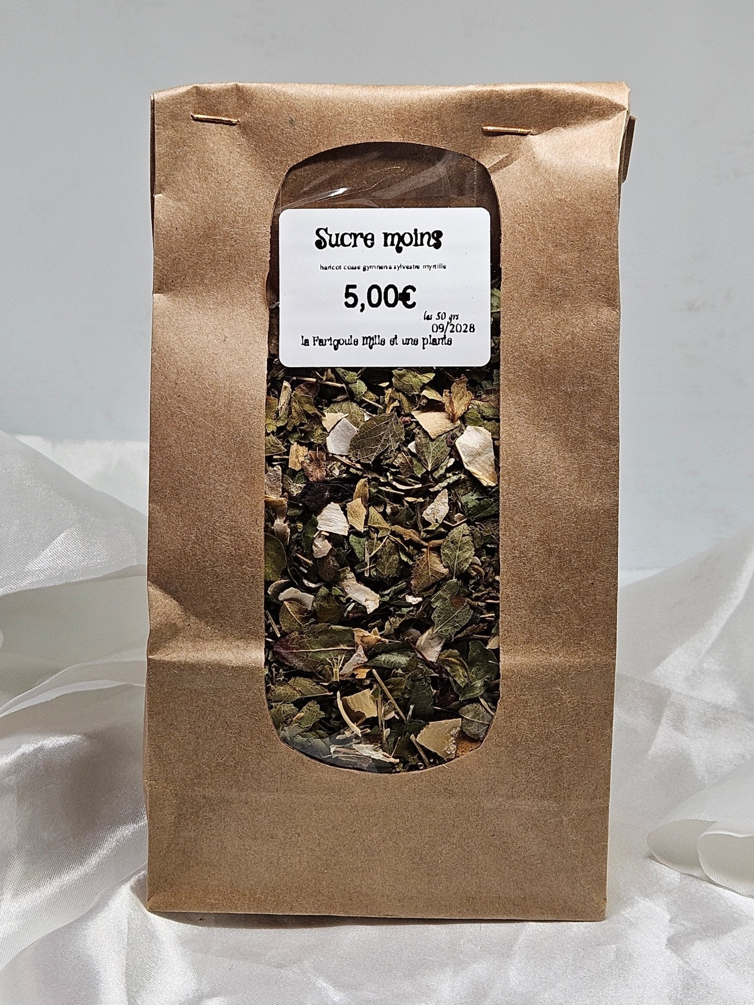 Sucre moins ( haricot cosse gymnena sylvestre myrtille ) 50 grs - La farigoule mille et une plante